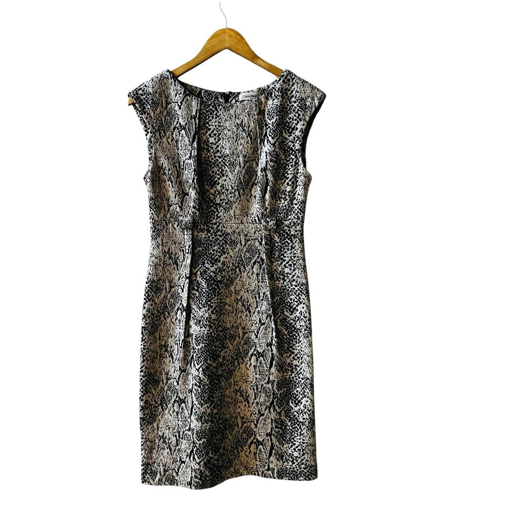 Calvin Klein Snake Print Sleeveless Sheath Dress Size 4